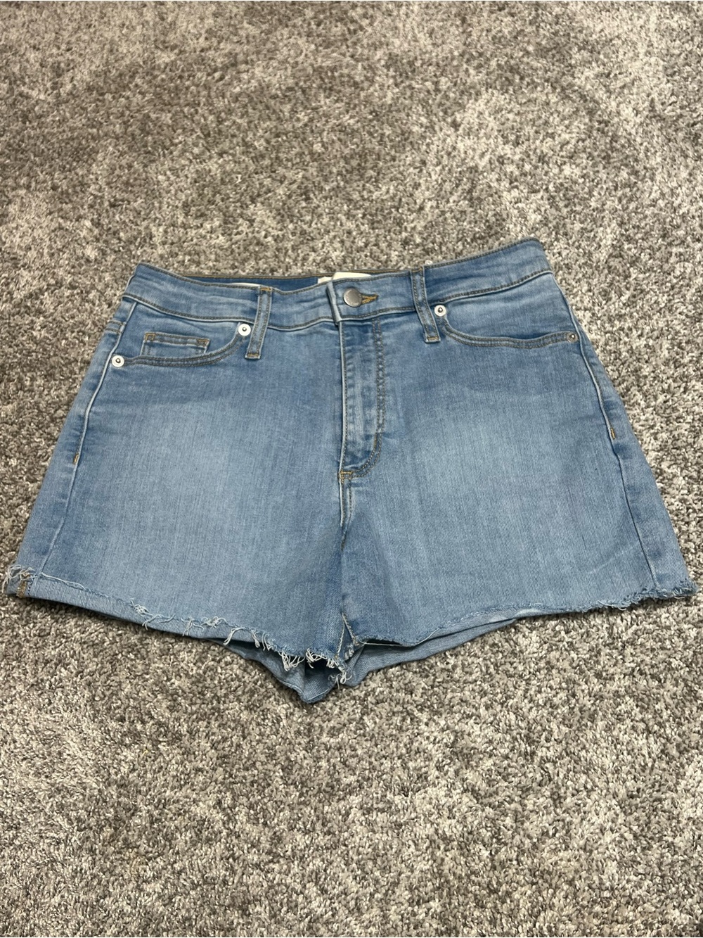 Classic Light Blue Denim Shorts - Women's